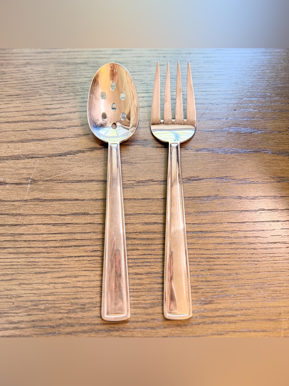 PFALTZGRAFF Glossy Chalfonte Pierced Serving Spoon And Fork‎ Stainless